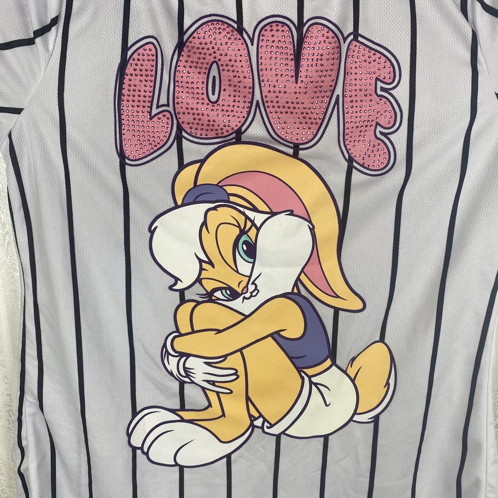 Looney Tunes Baseball Jersey Graphic Print Womens Lola Bunny MLB Shirt Size XL - Picture 5 of 11